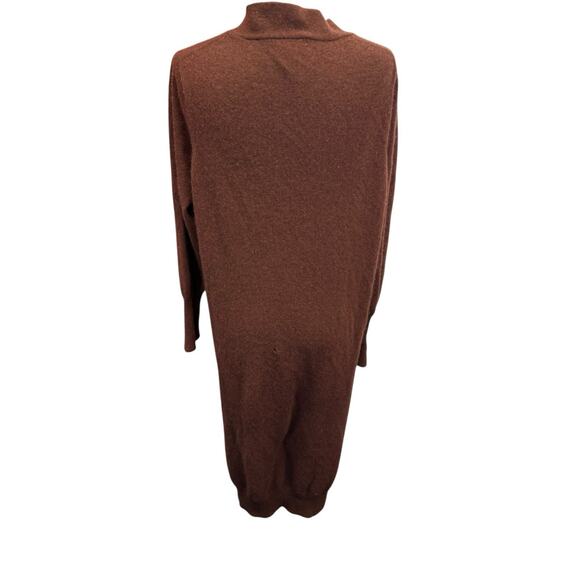 Crush 100% Cashmere Brown Long Button Cardigan Sweater Women’s Size XL - Picture 5 of 13